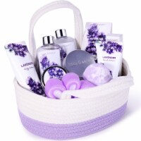 11Pcs Spa Gift Baskets for Women, Lavender Bath Gift Set Holiday Home Gifts
