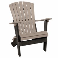American Furniture 519WWBK Folding Adirondack Weatherwood Chair with Black Base