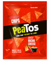 Peatos Spicy Nacho Cheese Crunchy Chips Perspective: Main