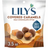 LILY'S Milk Chocolate Style No Sugar Added Covered Caramels Bag
