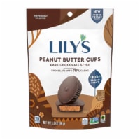 LILY'S Dark Chocolate Style No Sugar Added Peanut Butter Cups Sweets Bag Perspective: Main