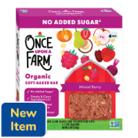 Once Upon A Farm® Kid's Soft-Baked Bar Mixed Berry Perspective: Main