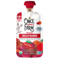 Once Upon a Farm™ Organic Belly Blend Red Berries, Cherries & Sweet Potato Pouch Perspective: Main