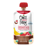 Once Upon a Farm™ Strawberry Banana Organic & Dairy Free Coconut Milk Yogurt Alternative Pouch Perspective: Main