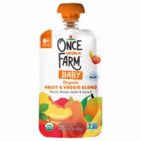 Once Upon a Farm™ Organic Baby Peach Mango Apple & Squash with Basil Pouch