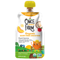 Once Upon a Farm™ Peach Sunrise Organic Dairy-Free Smoothie Pouch Perspective: Main