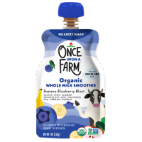 Once Upon A Farm® Banana Blueberry Blast Organic Whole Milk Smoothie Pouch Perspective: Main