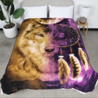 Dawhud Direct Dreamcatcher Wolf Fleece Blanket 75 x90  - I Wolf Dreamcatcher