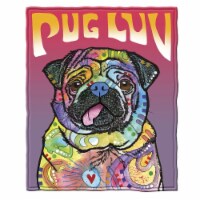 Dawhud Direct Dean Russo Pug Luv 75 x90  Fleece Blanket for Bed