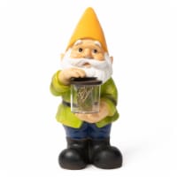 VP Home Gnome Solar Powered LED Outdoor Decor Garden Light, 6  W x 13  H (Yellow Hat)