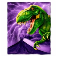 Dawhud Direct T-Rex Fleece Blanket 75 x90  Ii - Queen Size Jurassic Throw Blanket