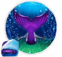 Dawhud Direct Mermaid Round Beach Blanket, 60 x60  Microfibre Cotton Towel