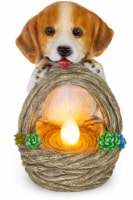 Puppy Dog with Basket Solar Powered LED Outdoor Decor Garden Light