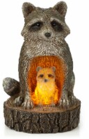 VP Home Mom and Baby Rustic Raccoons Solar Powered LED Outdoor Decor Garden Light