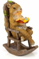 VP Home Squirrel Reading & Relaxing on Rocking Chair LED Outdoor Garden Light