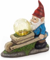 VP Home Wheelbarrow Gnome with Magic Orb Solar Powered LED Outdoor Decor Garden Light