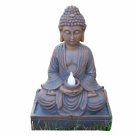 VP Home Glowing Serenity Meditative Buddha Statue, Solar LED Garden Light