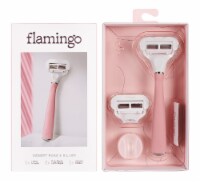 Flamingo Desert Rose and Silver Razor and Cartridges Set
