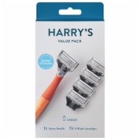 Harry's Multipack Bright Orange Truman Handle + Refill Cartridges