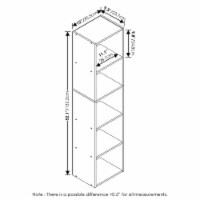 Furinno Pasir 5-Tier Open Shelf Bookcase, French Oak
