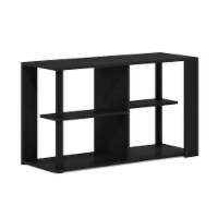 Furinno Romain Narrow Coffee Table With Shelves, Espresso/Black