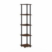 5 Tier Corner Display Rack Multipurpose Shelving Unit, Amber Pine/Black