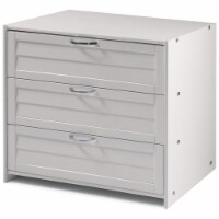 Donco Kids Louver 3 Drawer Solid Wood Chest in White