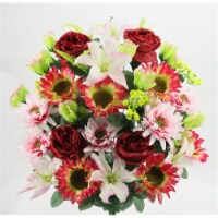 Admired by Nature ABN1B010-BG-LT.PK-KW 36 Stem Artificial Spring Dahlia & Sunflower Mixed Flo