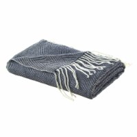 Nahla Throw-Faux Cashmere-Fringe-Cozy navy