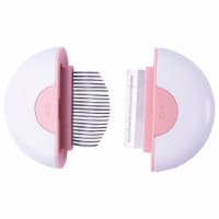 LYNX' 2-in-1 Travel Connecting Grooming Pet Comb and Deshedder - Large / Pink