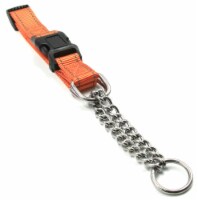 Tutor-Sheild' Martingale Safety and Training Chain Dog Collar - Large / Orange