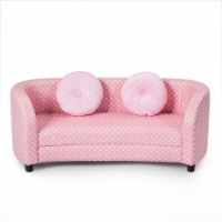 2 Seat Kids Sofa Armrest Chair with Two Cloth Pillows Perfect for Girls Pink