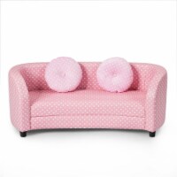 Gymax 2 Seat Kids Sofa Armrest Chair with Two Cloth Pillows Perfect for Girls Pink