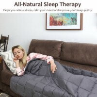 Gymax Weighted Blanket 7-25lbs Twin/Full/Queen/King Size Cotton Blanket Glass Beads Dark Gray