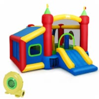 Inflatable Bounce House Kids Slide Jumping Castle w/ Ball Pit and 480W Blower
