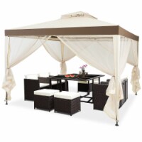 Gymax 10'x 10' Canopy Gazebo Tent Shelter Mosquito Netting Outdoor Patio