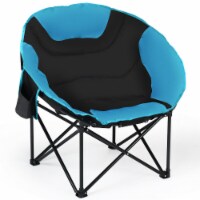 Moon Saucer Steel Camping Chair Folding Padded Seat w/ Carry Bag