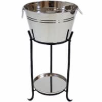 Sunnydaze Stainless Steel Ice Bucket Cooler with Stand and Tray