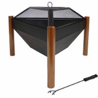 31 Triangle Fire Pit Table Steel Wood Burning Backyard Fireplace Furniture