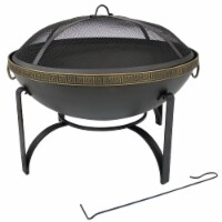 Sunnydaze 26  Fire Pit Steel Contemporary Design with Handles and Spark Screen