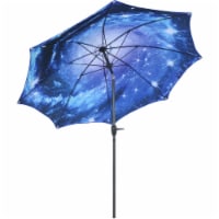 Sunnydaze Patio Market Umbrella Blue Starry Galaxy Design - Aluminum - 9-Foot