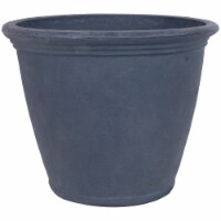 Anjelica Round Flowerpot Double Wall Polyresin Garden Planter Pot 24  Slate