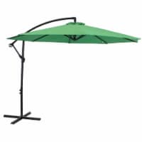 Offset Cantilever Patio Umbrella 9' - Green - Sunnydaze Decor