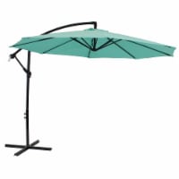 Sunnydaze Offset Outdoor Patio Umbrella with Crank - 9.5 Foot - Seafoam