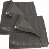 Sunnydaze Multi-Purpose Tarp - Dark Gray - 20 ft x 30 ft - Set of 2