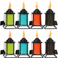 Tabletop Patio Torches Metal Multi-Color Outdoor Garden Lawn Table Decor - 8-Pack
