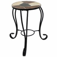 Plant Stand Indoor Outdoor Plant Holder Table Mosaic Ceramic Tile Tabletop Steel