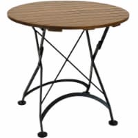 Sunnydaze European Chestnut Wood Folding Round Bistro Table - 32-Inch Diameter