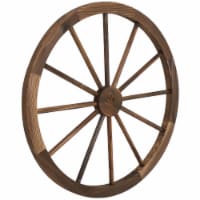Sunnydaze Wagon Wheel Indoor/Outdoor Statue - 29 in - Natural