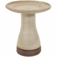 18 Bird Bath Glazed Ceramic Yam Color Duo-Tone Outdoor UV- and Frost-Resistant